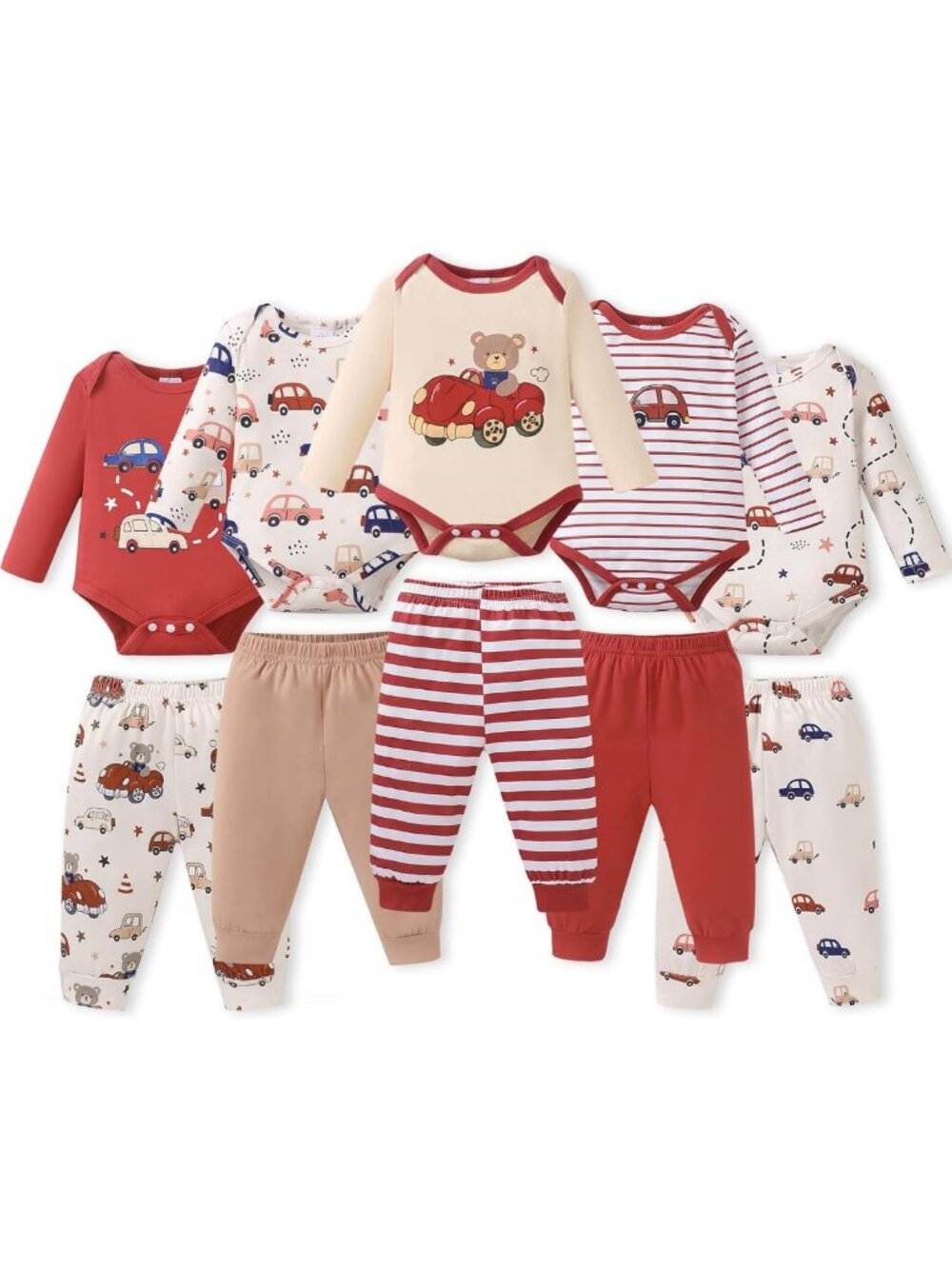 Unisex Baby Clothes Set 10PCS for Boys & Girls, Preemie to 12 Months Outfits